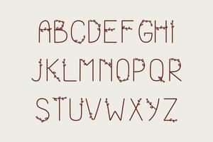 eine Reihe von Buchstaben, isoliert auf weiss. typografisches alphabet für ihr design logo, schriftart, postkarte, hochzeitseinladung. Vektoralphabet vektor