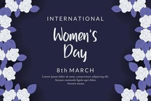 8 mars. internationella glada kvinnodagen med blommor vektor