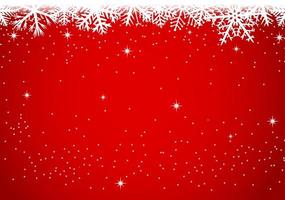 Weihnachtshintergrund mit Schneeflocken auf rotem Hintergrund vektor