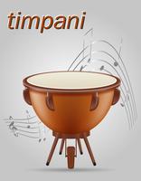 timpani trumma musikinstrument stock vektor illustration