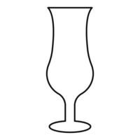 Cocktailglas Symbol Umriss schwarze Farbe Vektor Illustration Flat Style Image