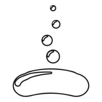 Seife mit Blasen View Bar Symbol Umriss schwarze Farbe Vektor Illustration Flat Style Image