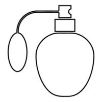 retro deodorant parfymflaska med atomizer eller spray pump ikonen kontur svart färg vektor illustration platt stil bild