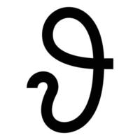 theta grekisk symbol teta zeta ikon svart färg vektor illustration platt stil bild