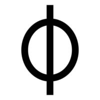 Phi griechisches Symbol kleiner Buchstabe Kleinbuchstaben Schriftsymbol schwarze Farbe Vektor Illustration flaches Bild