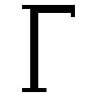 gamma grekisk symbol versal versaler teckensnitt ikon svart färg vektor illustration platt stil bild