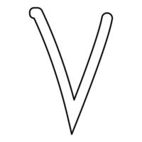 nu grekisk symbol liten bokstav gemener teckensnitt ikon kontur svart färg vektor illustration platt stil bild