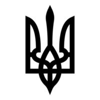 ukrainska statens vapen emblem nationell ukrainsk symbol treuddikon svart färg vektorillustration platt stilbild vektor