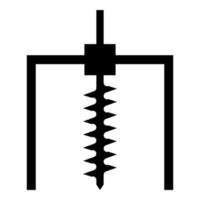 Bohrgerät Bohrung für Erdminenindustrie geologisches Bohrkonzept Schneckensymbol schwarze Farbvektorillustration flaches Stilbild vektor