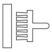 Kleber auf die Wandbezeichnung auf dem Tapetensymbol Symbol Umriss schwarze Farbe Vektor Illustration Flat Style Image