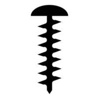 Rundkopfschraube selbstschneidende Hardware Konstruktionselement Symbol Farbe schwarz Vektor Illustration Flat Style Image