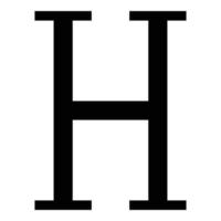 eta grekisk symbol versal versaler teckensnitt ikon svart färg vektor illustration platt stil bild