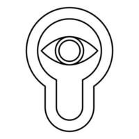 Schlüsselloch-Auge, Schleusentür, Konzept, Symbol, Umriss, schwarze Farbe, Vektorgrafik, flaches Bild vektor