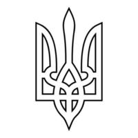 ukrainska statens vapen emblem nationell ukrainsk symbol treuddikon kontur svart färg vektorillustration platt stilbild vektor