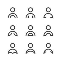 människor avatar disposition ikon stil, enkel, set samling design vektor