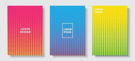 modernes cover design set abstufung punkte textur stil effekt bunter hintergrund vektor