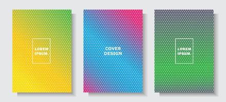 modernes cover design set abstufung punkte textur stil effekt bunter hintergrund vektor