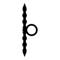 Santensu-Waffe von Samurai für Handsymbol schwarze Farbvektorillustration flaches Stilbild vektor