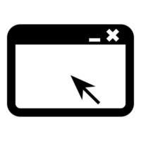 fönster applikation med pil webbläsare koncept webbsida ikon svart färg vektor illustration platt stil bild