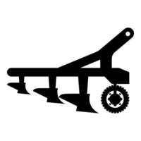 plog för att odla mark före sådd gårdsprodukter traktor maskineri utrustning industriell enhet ikon svart färg vektor illustration platt stil bild