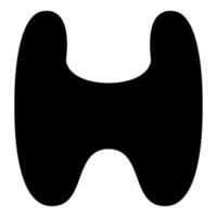 Schilddrüse Kropf menschliches Organ Anatomie von Menschen Symbol Farbe schwarz Vektor Illustration Flat Style Image