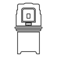 Wahlabstimmungsmaschine elektronische EVM Wahlausrüstung vvpat Symbol Umriss schwarze Farbvektorillustration Flat Style Image vektor