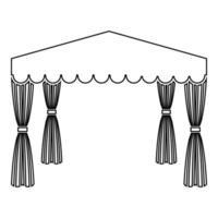 baldakin pop up tält kommersiell paviljong markis för vila tält chuppah ikon kontur svart färg vektor illustration platt stil bild