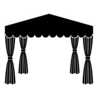 Baldachin Pop-up-Zelt kommerzieller Pavillon Markise für Ruhe Festzelt Chuppa Symbol schwarze Farbe Vektor Illustration Flat Style Image