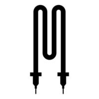 Thermisches elektrisches Heizelement Symbol Farbe schwarz Vektor Illustration Flat Style Image