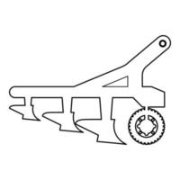 Pflug für die Kultivierung von Land vor der Aussaat landwirtschaftlicher Produkte Traktor-Machanismus-Ausrüstung industrielles Gerät Symbol Umriss schwarze Farbe Vektor-illustration Flat Style Image vektor