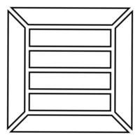 Kiste für den Frachttransport Holzkiste Container Symbol Umriss schwarz vektor