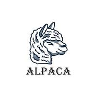 alpacka-logotyp i linjestil. modern gårdsdjur illustration, ren, linjekonst. vektor
