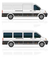 Minibus für die Beförderung von Fracht- und Passagiervektorillustration