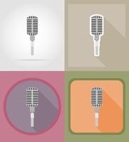 mikrofoner platt ikoner vektor illustration