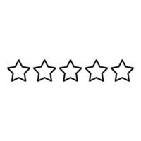 fünf Sterne 5 Sterne Rating Konzept Symbol Umriss schwarze Farbe Vektor Illustration Flat Style Image
