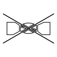 manuelles Spinnen verboten Kleidung Pflegesymbole Waschkonzept Wäsche Zeichen Symbol Umriss schwarze Farbe Vektor Illustration Flat Style Image