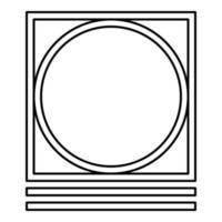 Trommeltrocknung im empfindlichen Modus der Maschine Kleidung Pflegesymbole Waschkonzept Wäsche Zeichen Symbol Umriss schwarze Farbe Vektor Illustration Flat Style Image