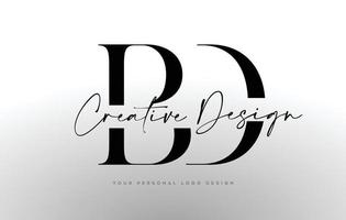 BD-Brief-Logo-Design-Ikone mit Serifenschrift und vereinten kreativen Buchstaben-Vektorillustration vektor