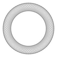 Spirograph-Element leer in der Mitte abstraktes konzentrisches Symbol Symbol schwarze Farbe Vektor-illustration Flat Style Image