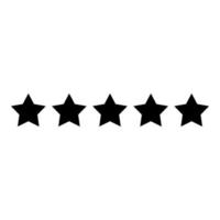 fünf Sterne 5 Sterne Rating Konzept Symbol Farbe schwarz Vektor Illustration Flat Style Image
