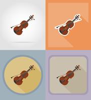 violin platt ikoner vektor illustration
