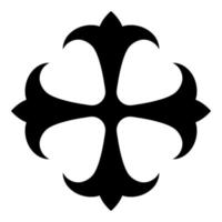 symbolfält lilja kreen starkt kors monogram dokonstantinovsky symbol för aposteln ankare hopp tecken religiöst kors ikon svart färg vektorillustration platt stil bild vektor