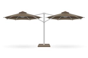 großer Sonnenschirm für Bars und Cafés auf der Terrasse oder der Strandvektorillustration vektor