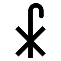 Kreuz Monogramm x Symbol Heiliger Pastor Zeichen religiöses Kreuz Symbol schwarze Farbe Vektor Illustration flaches Bild
