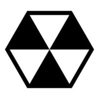abstrakt kub form hexagon box ikon svart färg vektor illustration platt stil bild