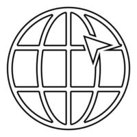 Pfeil auf der Erde Grid Globus Internet-Konzept vektor