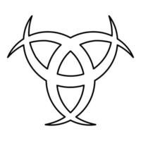 horn odin dreifaches horn von odin symbol schwarze farbe vektor