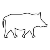 vildsvin vildsvin hog vårtsvin ikonen svart färg vektor