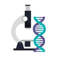 mikroskoplaboratorium med DNA-struktur vektor