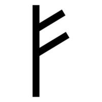 fehu rune f symbol feoff eigener reichtum symbol schwarze farbe vektor illustration flacher stil bild